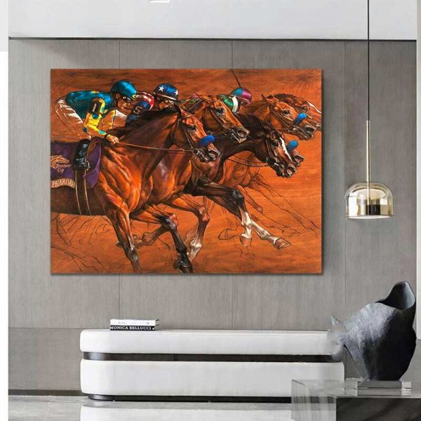 Peinture chevaux de course