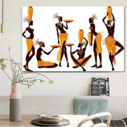 Peinture femmes africaines porteuses d'eau