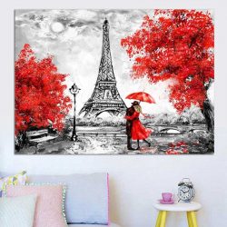 Tableau peinture tour Eiffel