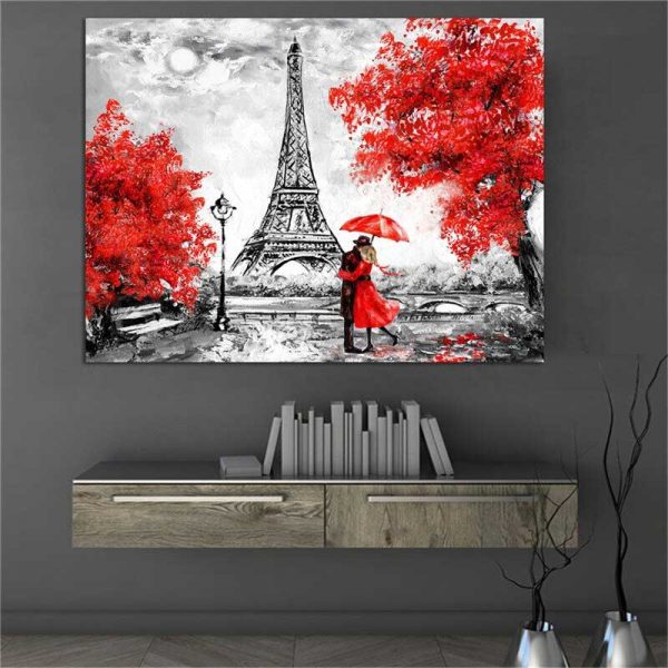 Tableau déco peinture tour Eiffel