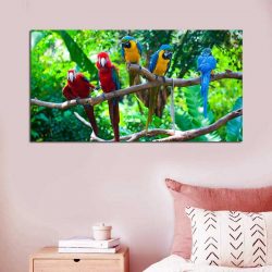 Tableau perroquets jungle
