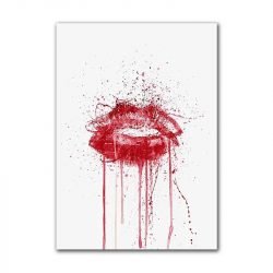 Tableau sur toile lèvres rouges