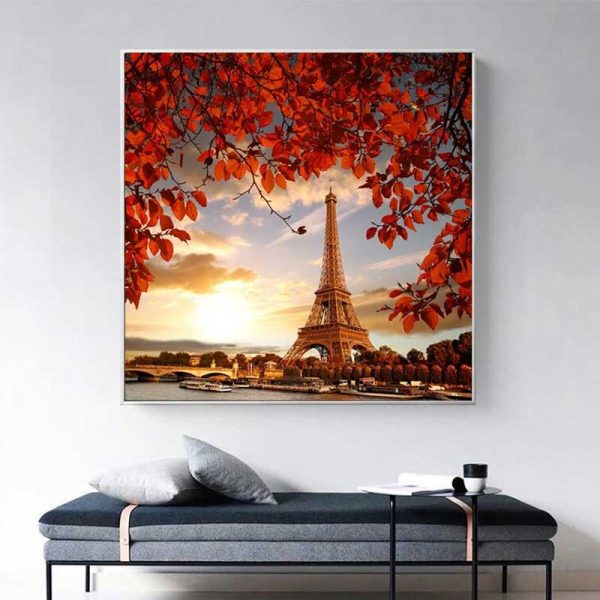 Tableau tour Eiffel coucher de soleil