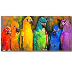 Toile perroquets coloré