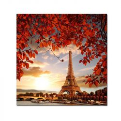 Toile tour Eiffel coucher de soleil