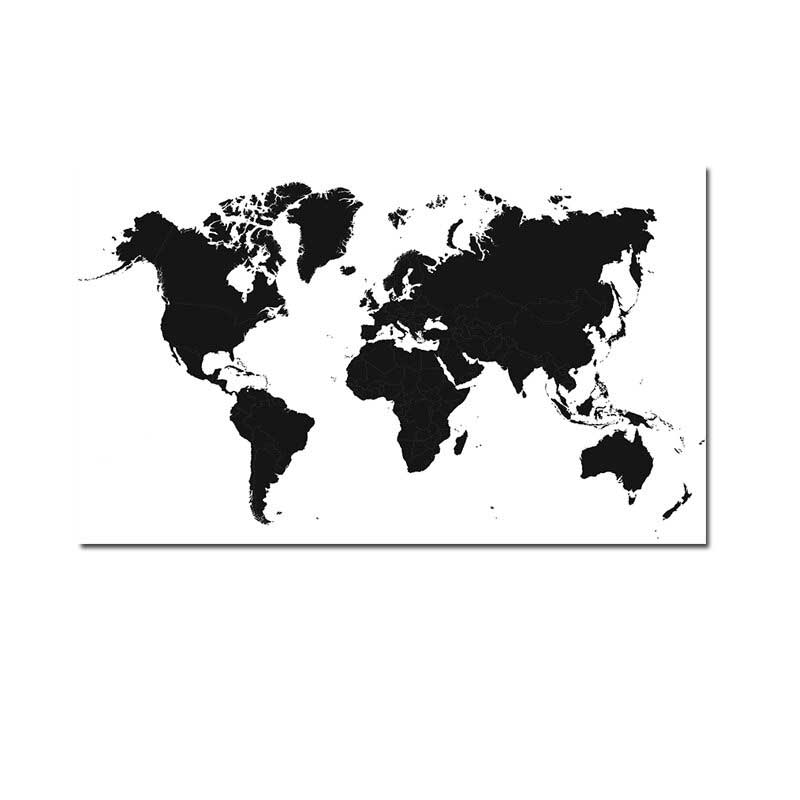 Tableau carte du monde en métal noir 133x87 CODY