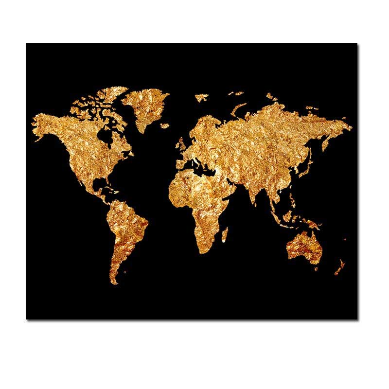 Toile carte du monde Le monde en couleurs