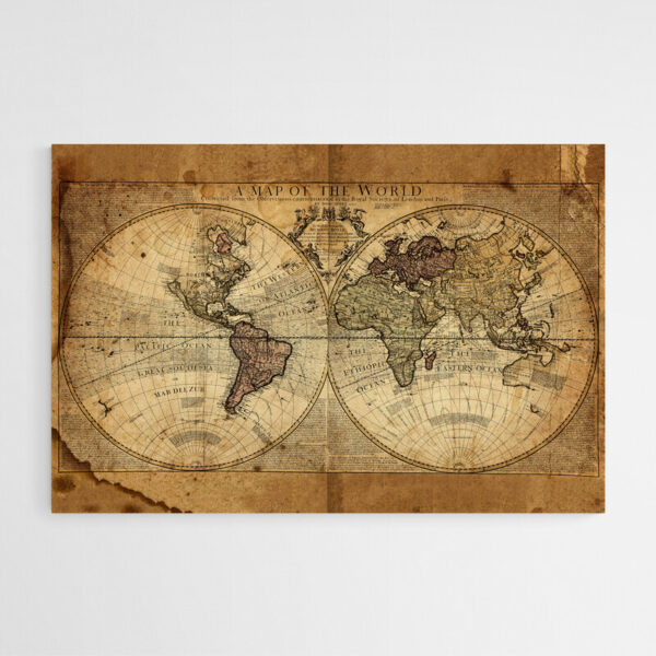 tableau deco carte du monde vintage 1
