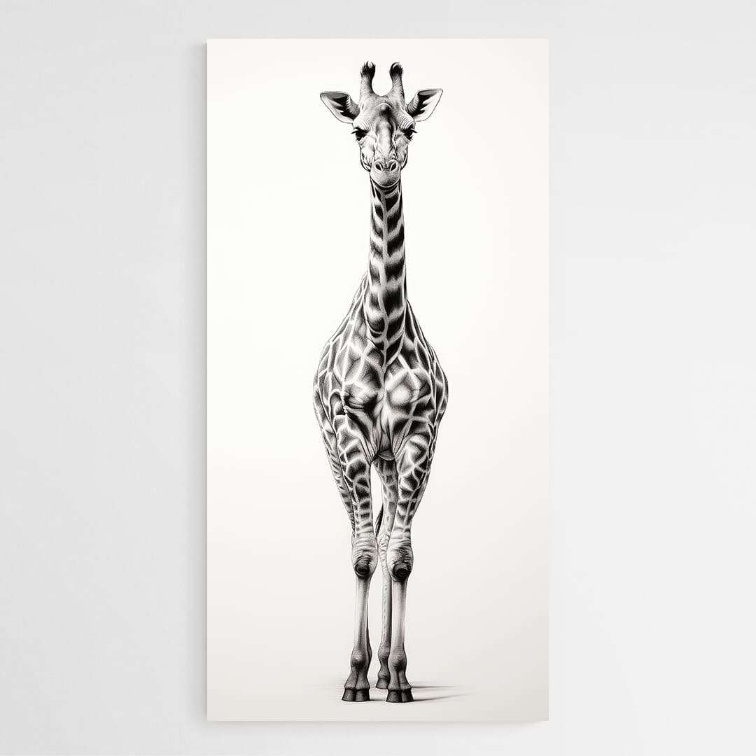 Tableau girafe : noir et blanc ou couleur