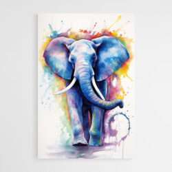 tableau elephant bleu