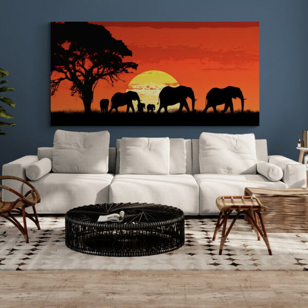 tableau famille elephant salon