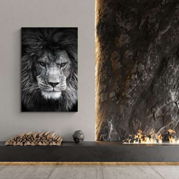 tableau lion contemporain cosy
