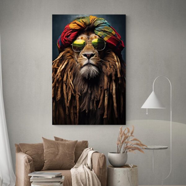 tableau lion rasta decoration