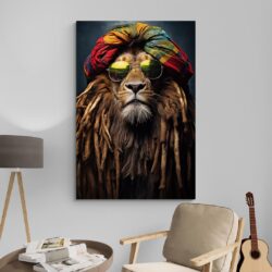 tableau lion rasta decoration moderne