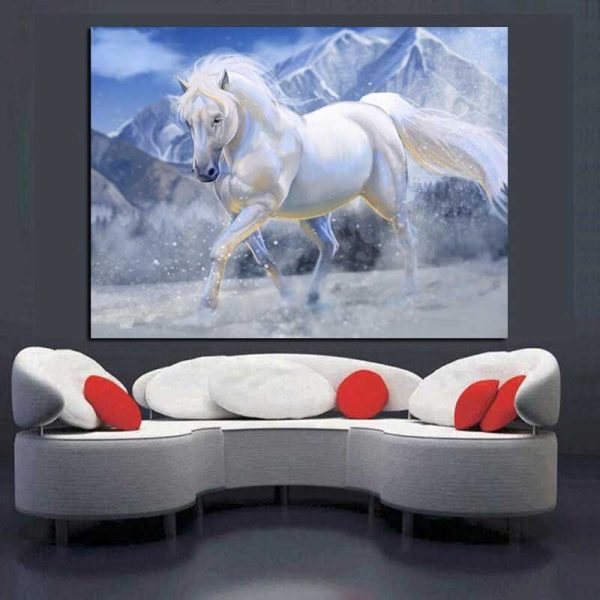 Peinture déco cheval blanc