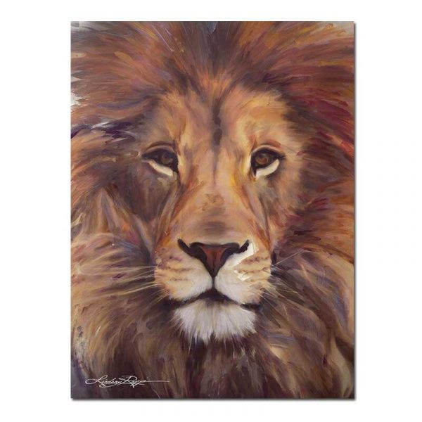 Peinture sur toile tête de lion