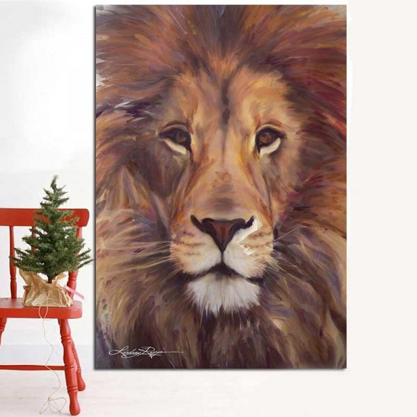 Peinture tête de lion
