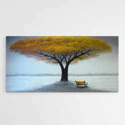 tableau sur toile arbre jaune
