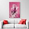 Tableau Cheval Rose canape