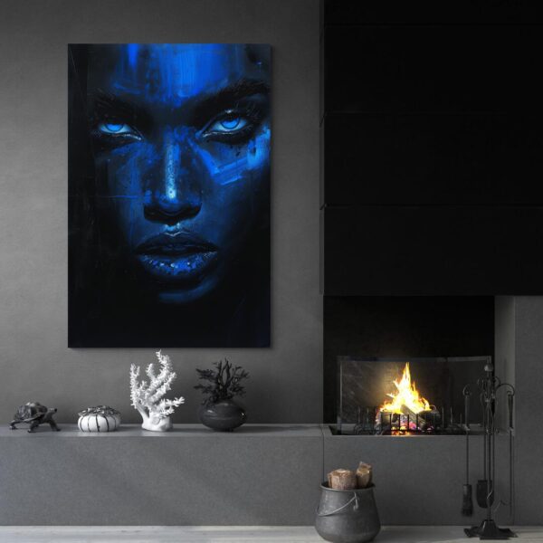 Tableau Femme Bleue cheminee