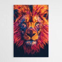 Tableau Tete de Lion Multicolore 2
