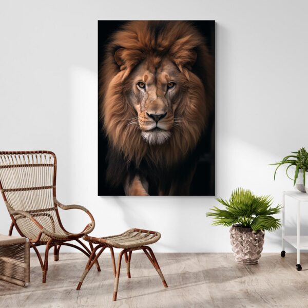 Tableau lion sepia decoration contemporaine