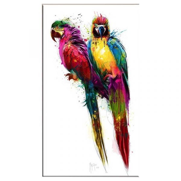 Tableau sur toile perroquet en couleur