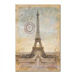 Tableau sur toile tour Eiffel vintage