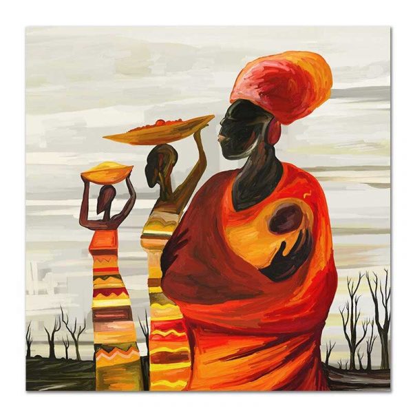 Toile femme africaine avec bébé