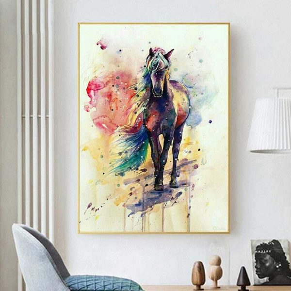 Tableau cheval coloré