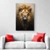 tableau lion design canape