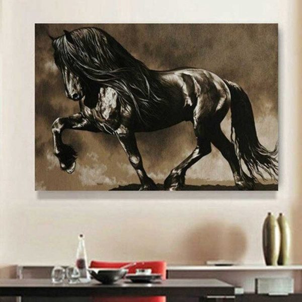 Peinture cheval noir
