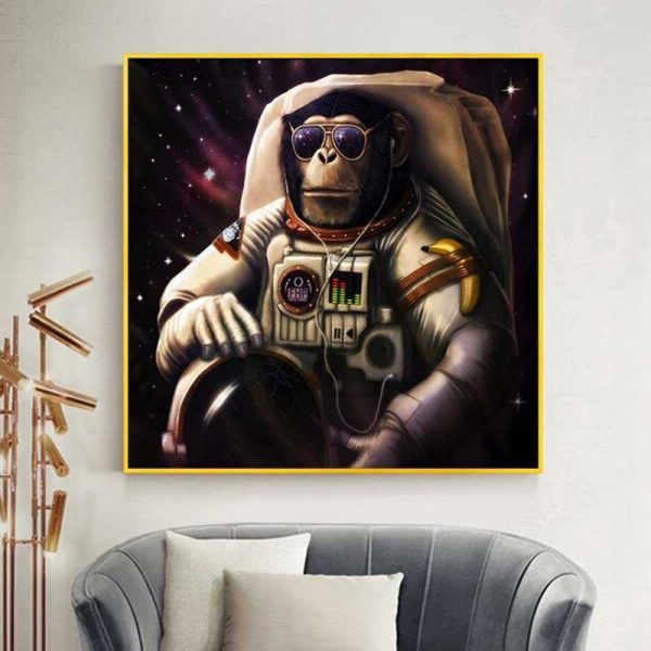 Tableau singe astronaute