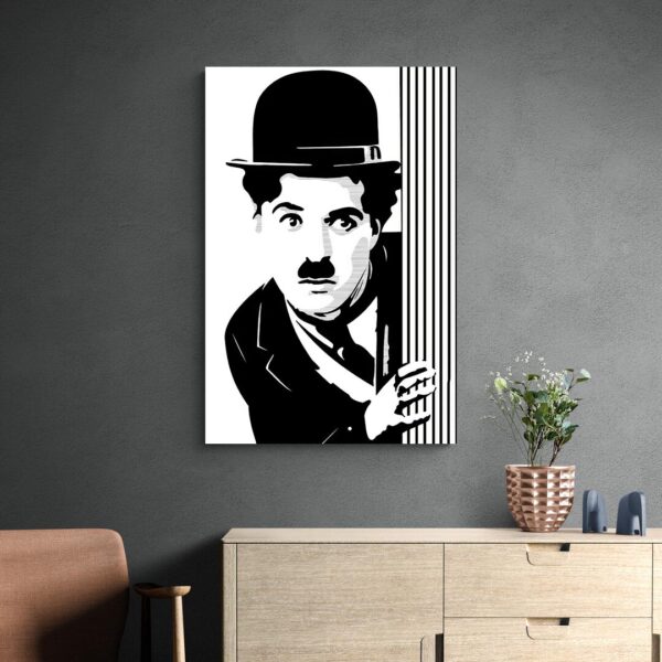 Tableau Street Art Charlie Chaplin decoration sobre