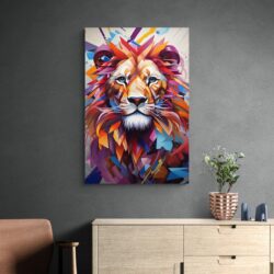 Tableau Lion Abstrait decoration sobre