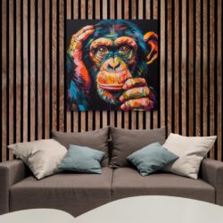 Tableau Primate mur bois