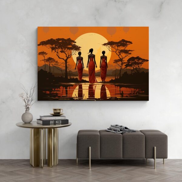 Tableau Silhouette Africaine deco moderne