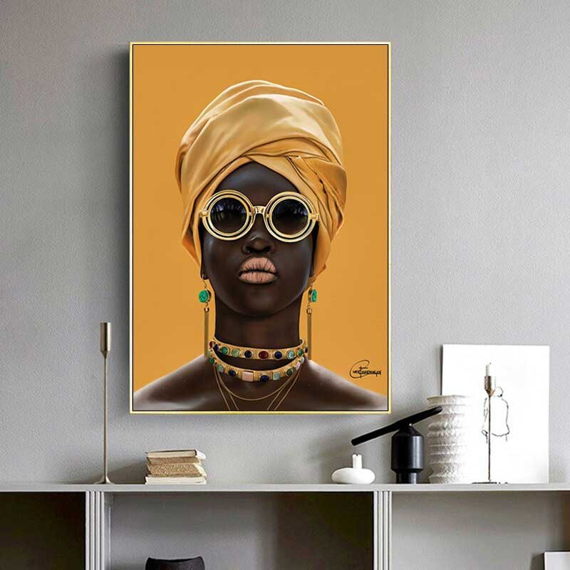Tableau déco street art portrait femme africaine - Tableau Deco