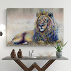 peinture lion couche 1