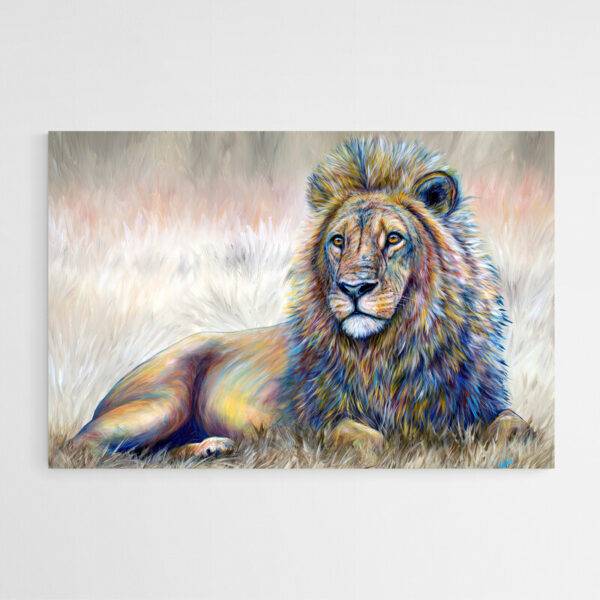peinture lion couche chambre