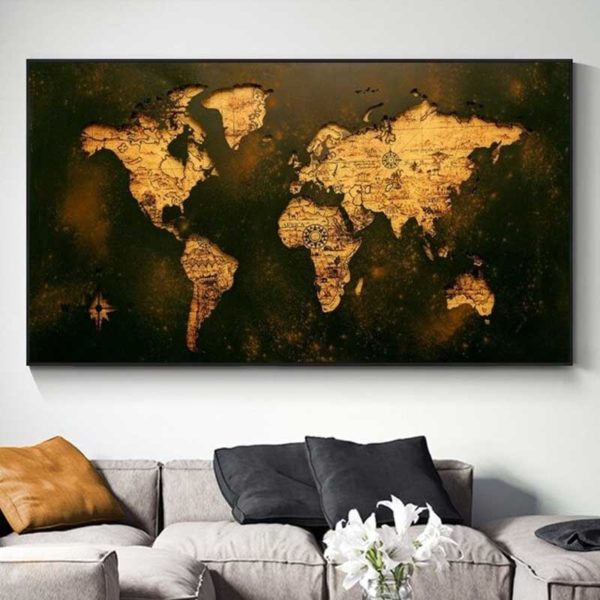 tableau carte du monde design
