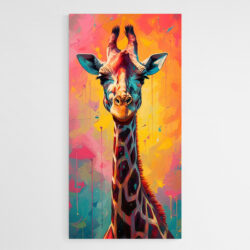 tableau deco girafe multicolore 1