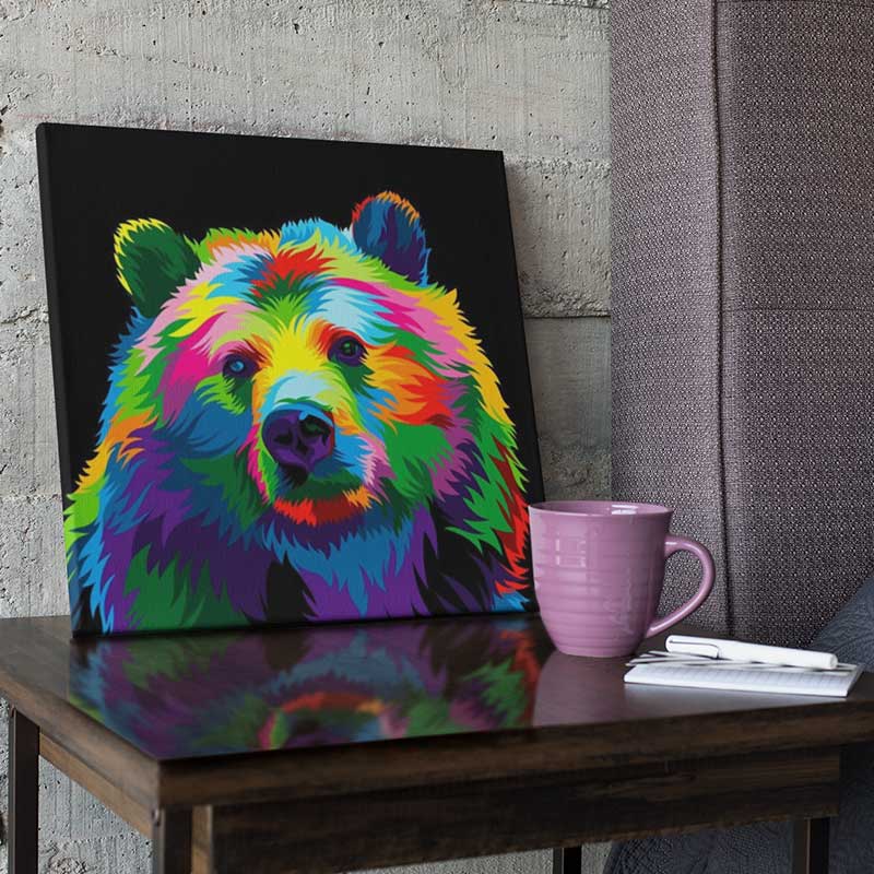 Tableau ours Grizzly : tableau toile pour déco animale