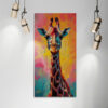 tableau girafe multicolore 1