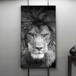 Tableau lion contemporain