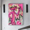 Tableau street art panthère rose