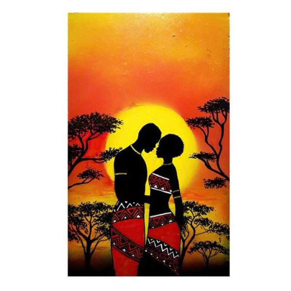 tableau sur toile couple africain