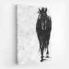 Peinture cheval noir et blanc