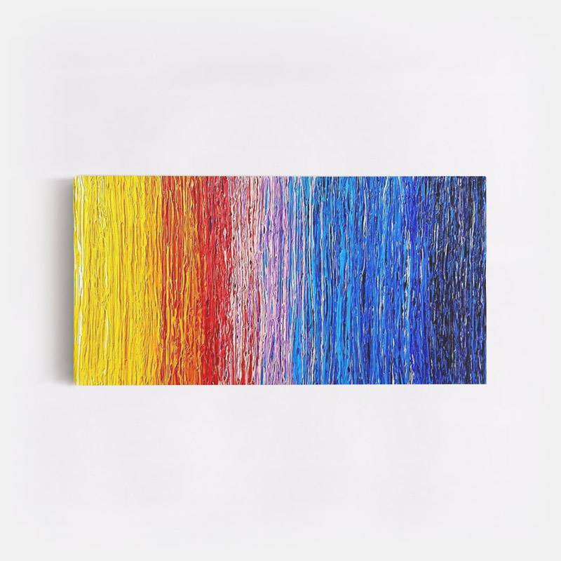 Peinture À L'huile Abstraite D'un Visage De Femme Fond Multicolore