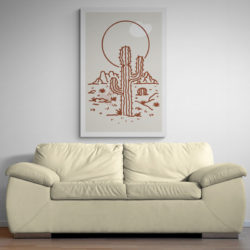 dessin minimaliste cactus